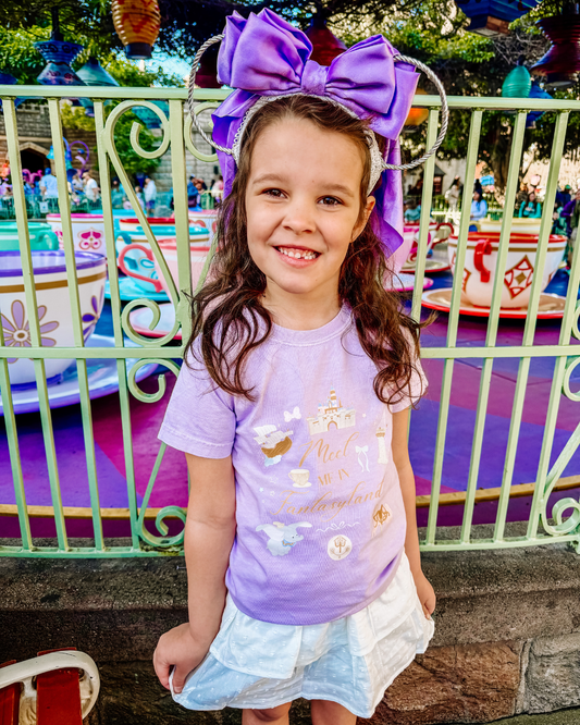Meet Me in Fantasyland Kids Shirt, Light Blue or Lavender