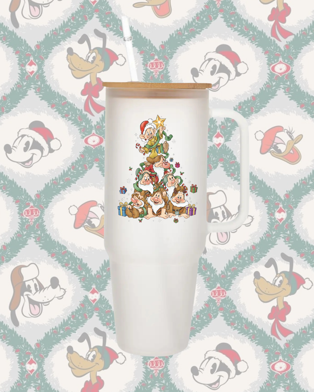 Holly Jolly Gnomes Glass