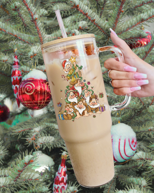 Holly Jolly Gnomes Glass