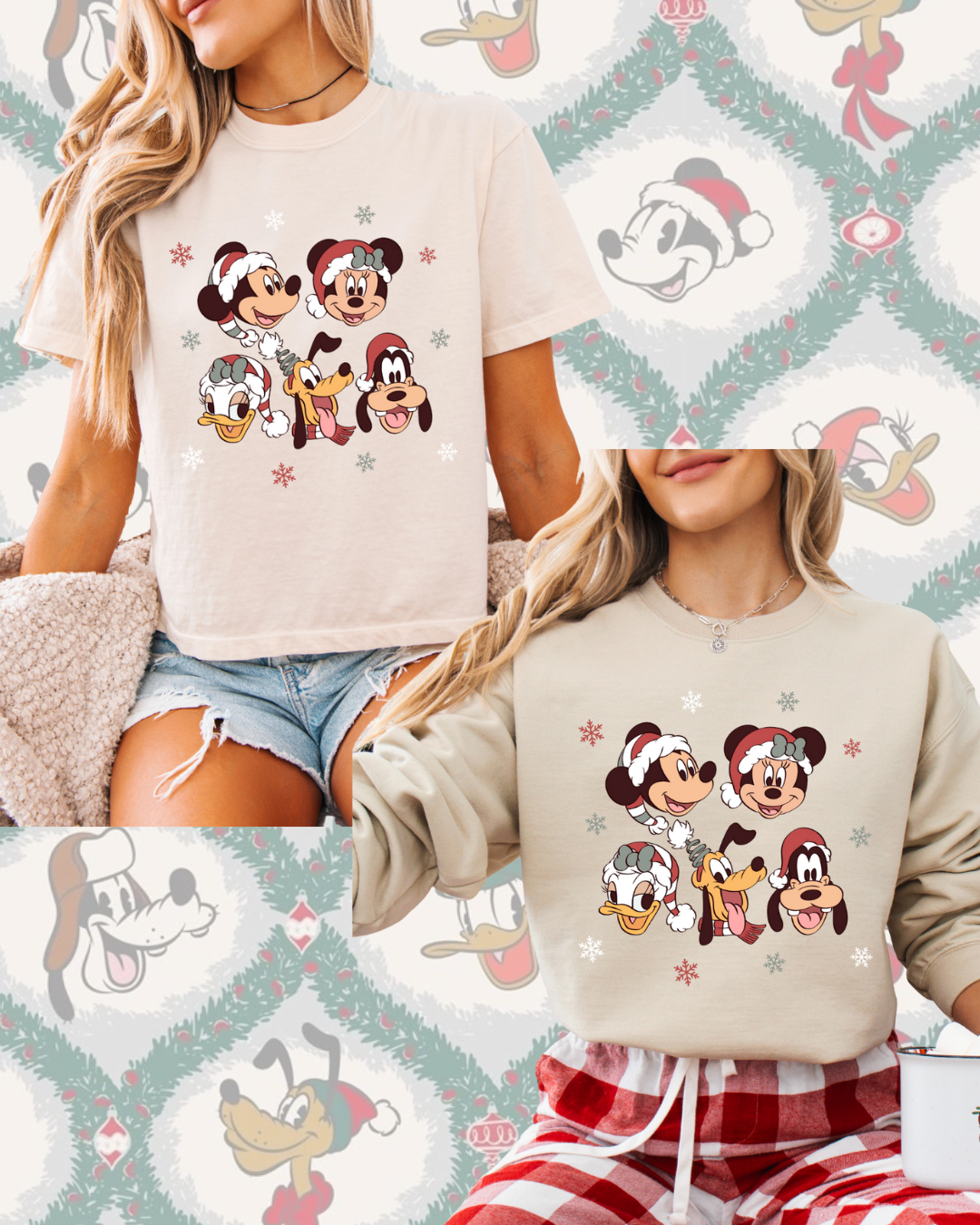 Holiday Pals Boxy Crop, Tee and Crewneck