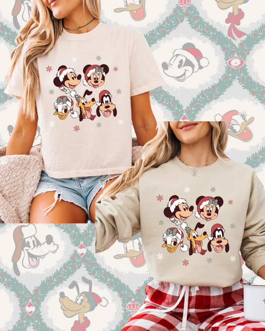 Holiday Pals Boxy Crop, Tee and Crewneck