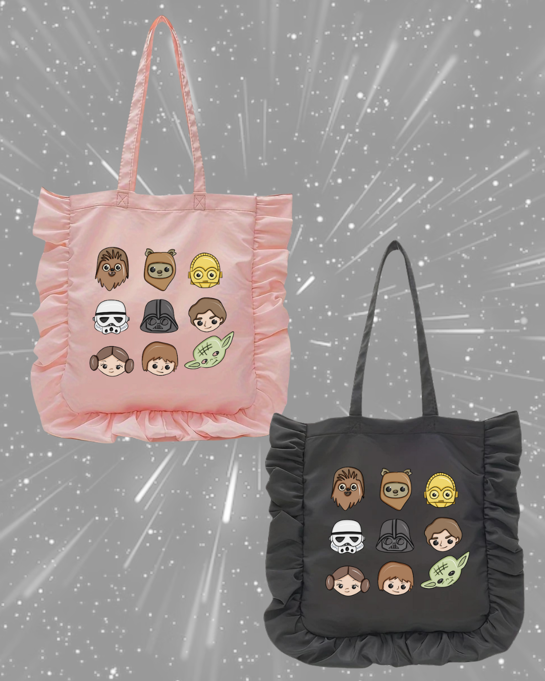 Galaxy Friends Ruffle Tote Bags