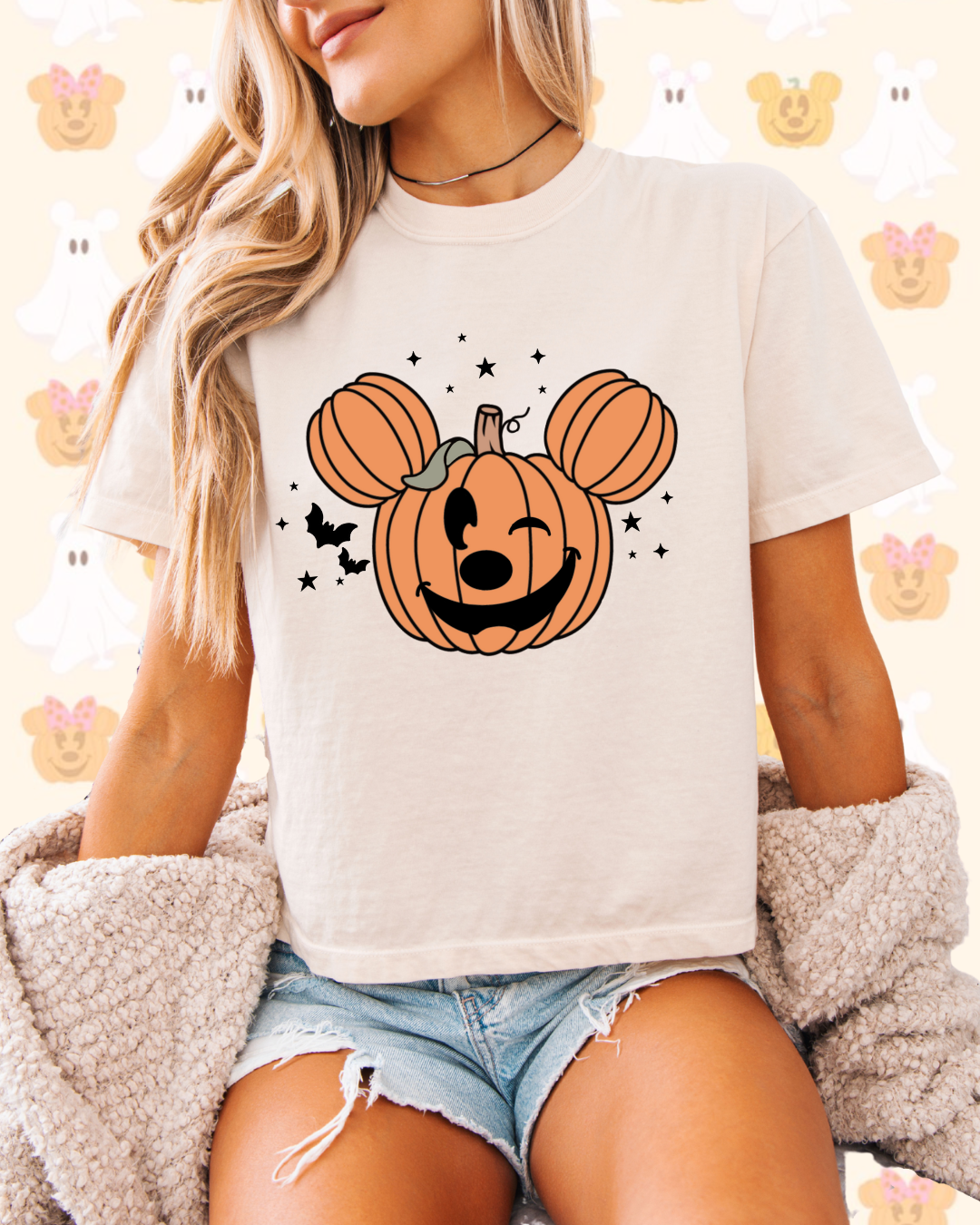 Halloween Pumpkin Boxy Crop, Tee and Crewneck