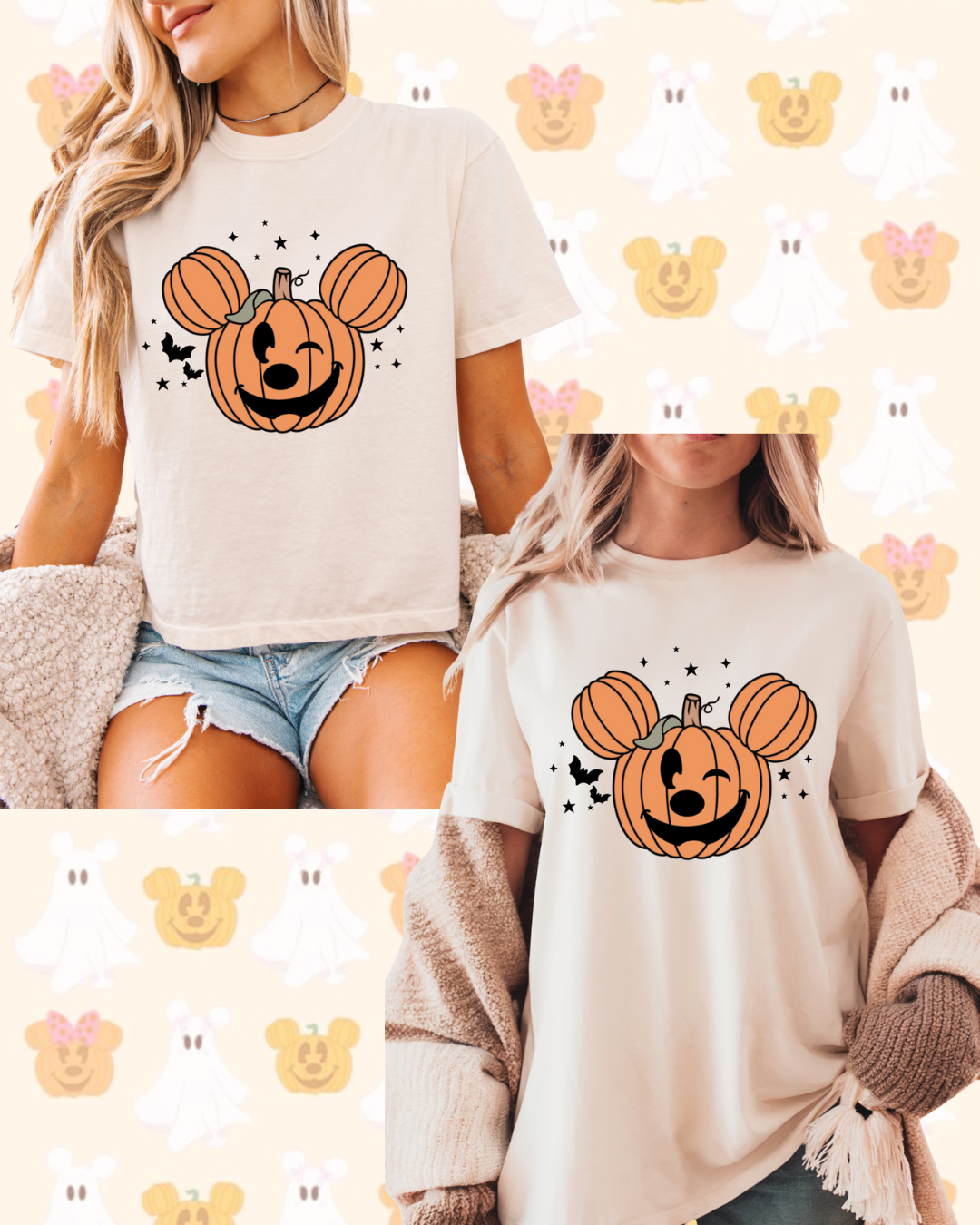 Halloween Pumpkin Boxy Crop, Tee and Crewneck