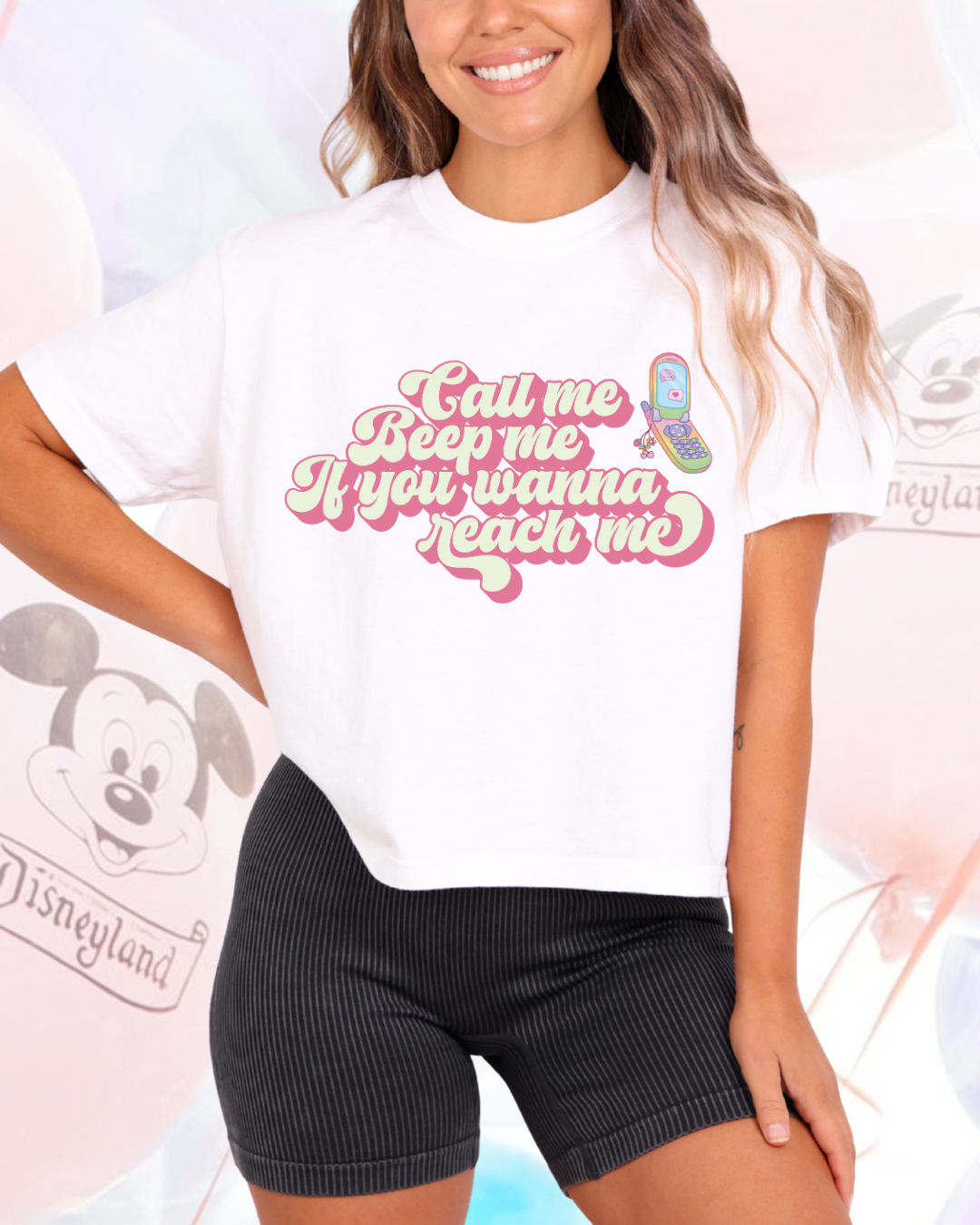 Call Me Beep Me Boxy Crop and Tee