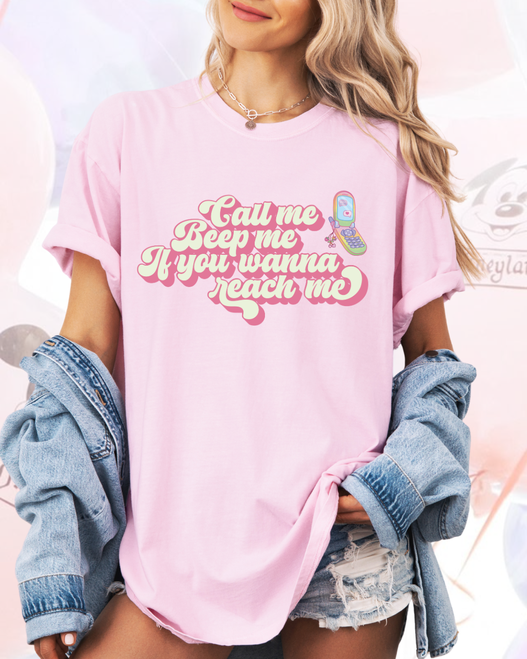 Call Me Beep Me Boxy Crop and Tee