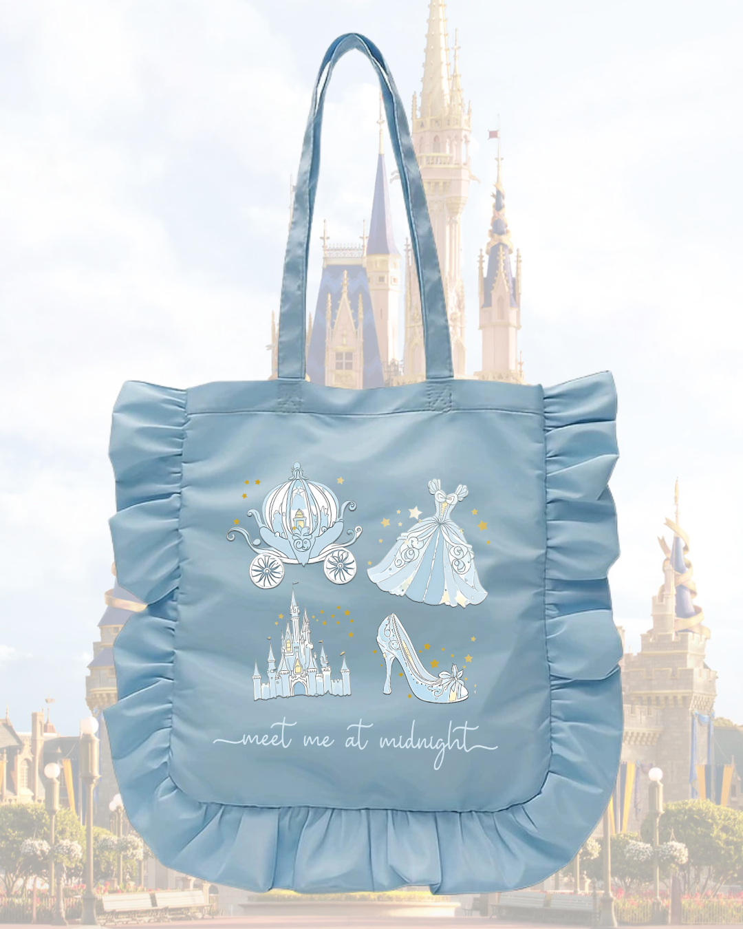 Meet Me At Midnight Ruffle Tote Bag